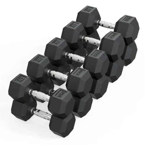 Pares de 1 a 10kg Halteres Sextavados Injetados (Pegada Cromada)